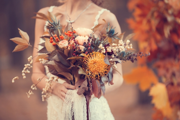 Brave Ground colour palette wedding ideas bouquet orange tones