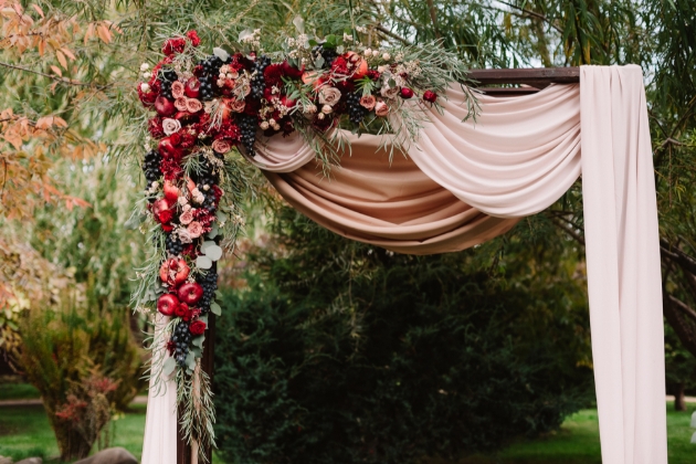 Brave Ground colour palette wedding ideas venue styling swag fruit red