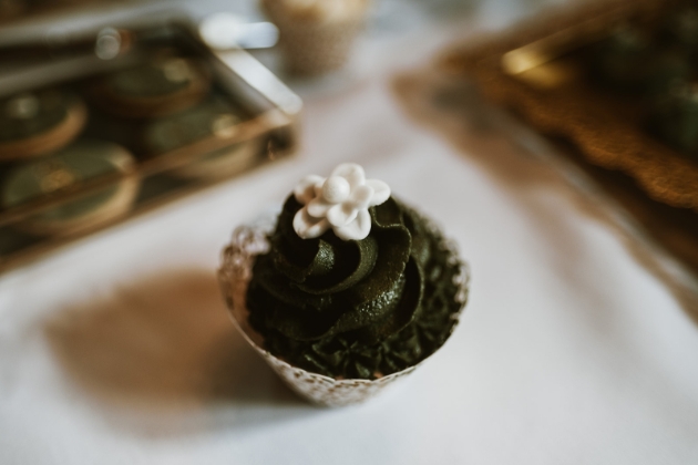 iced green wedding cupcake