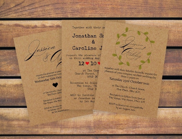 rustic style kraft paper wedding stationery by Moments that Unite