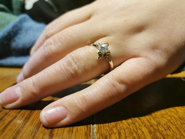 Clare's engagement ring from All That Glitters by Dan Mussel White