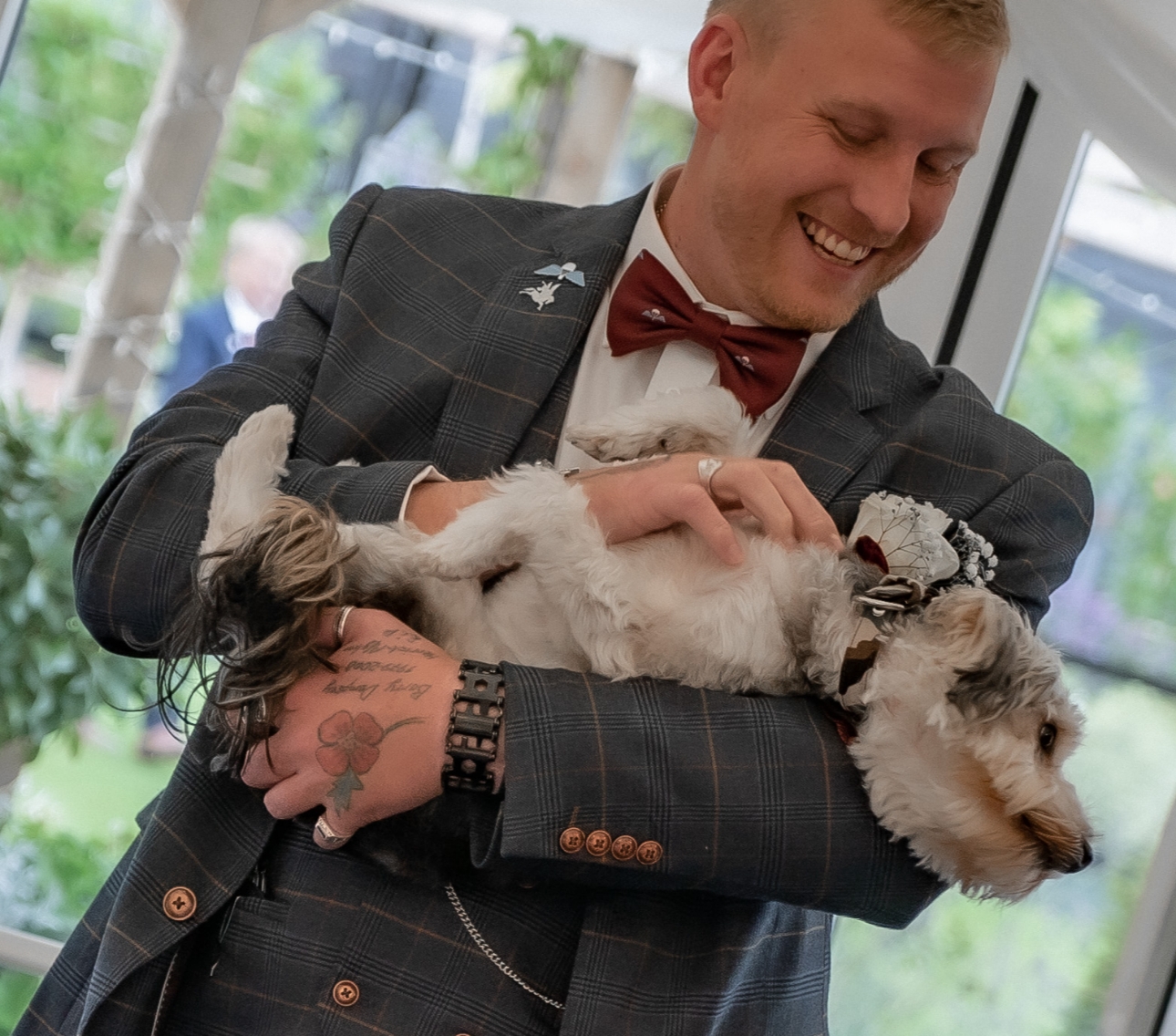 Groom and pet