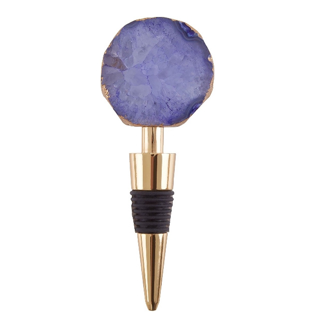 wine stopper with purple agate top
