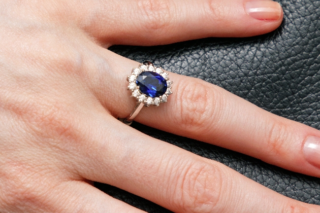 Sapphire blue engagement ring