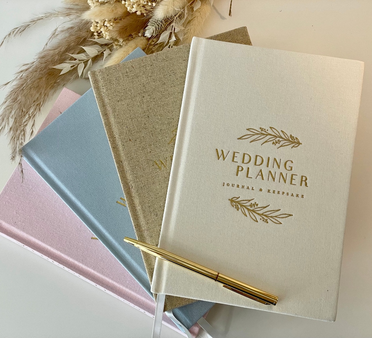 New Wedding Planner Journal top of cream planner with gold pen