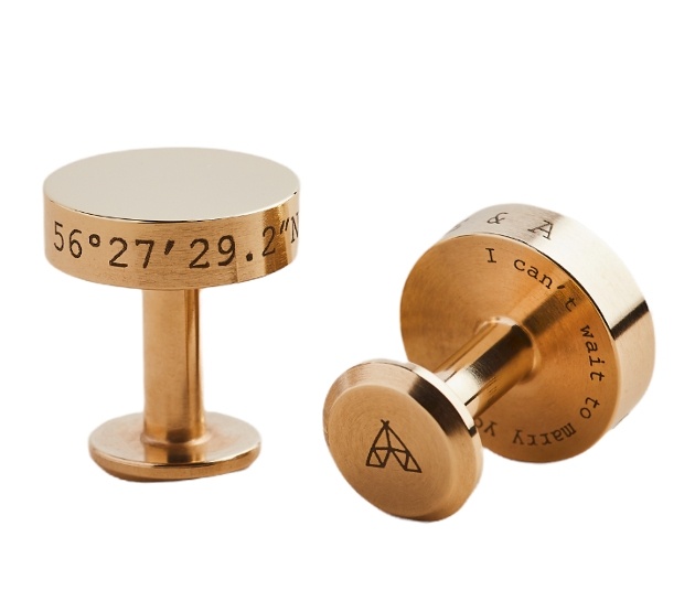 Personalised Solid Brass Cufflinks from Man & Bear