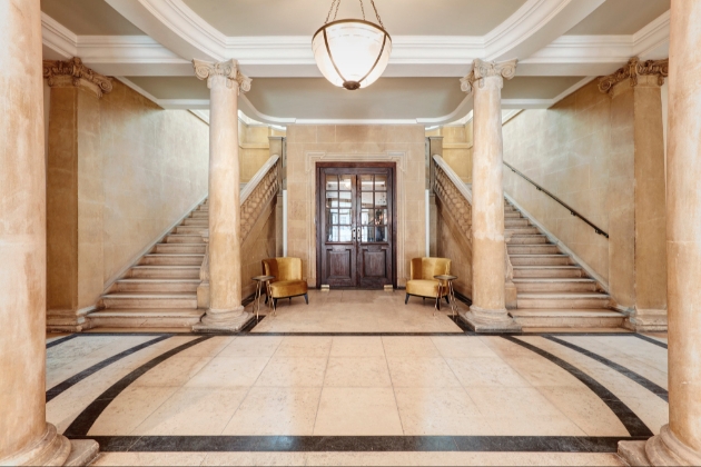 Brama, Bromley’s marble lobby interior
