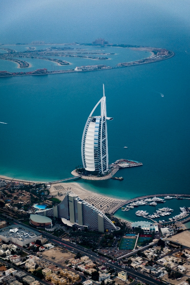 An exterior shot of Burj Al Arab in UAE