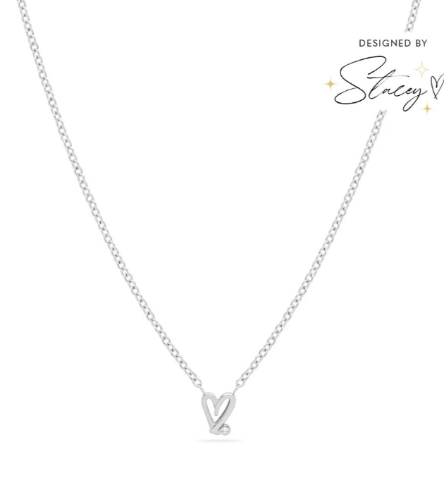  doodle heart necklace is one of the newer pieces in Stacey's Stories collection