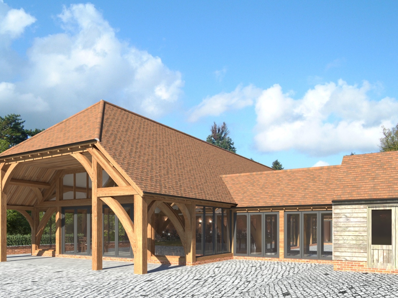 AI image of wedding barn