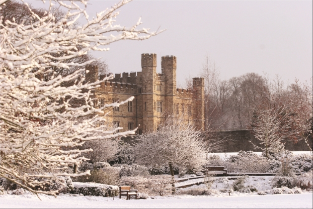 Leeds Castle covered in snow