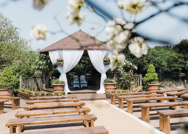 An outdoor ceremony set up