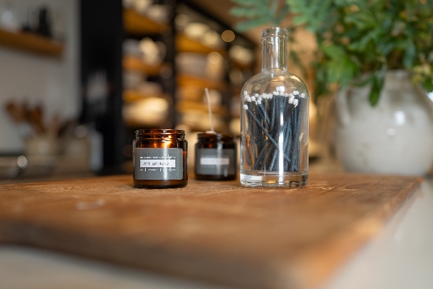 A table with candles on it