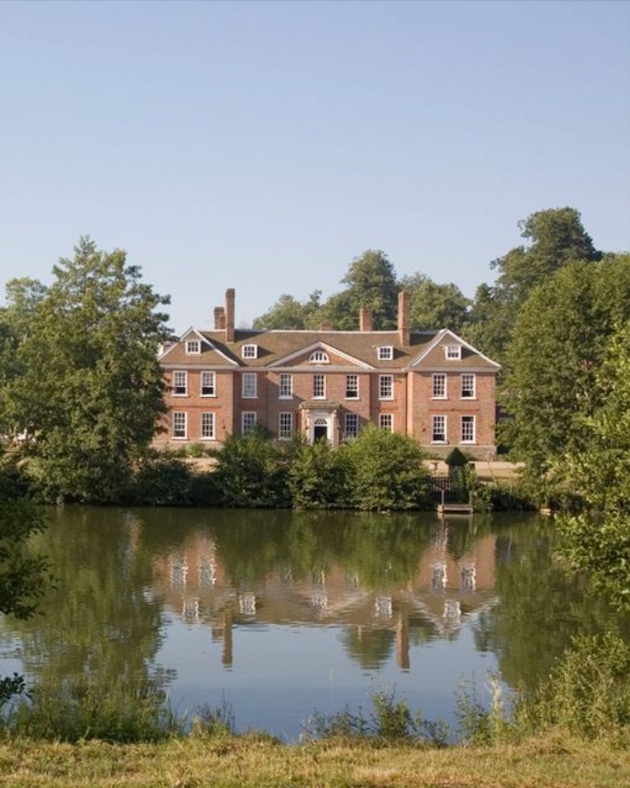 The exterior of a grand manor house